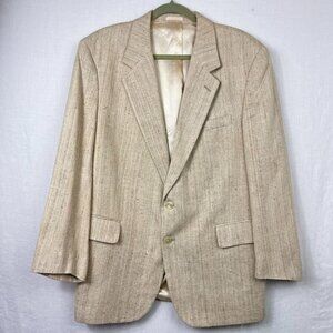 Andre Villard Woven Blazer Sport Coat Men 43R‎ Casual Linen Neutral Unisex Layer